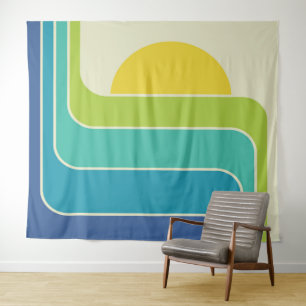 Tapete De Parede Design do Sol Geométrico Retro