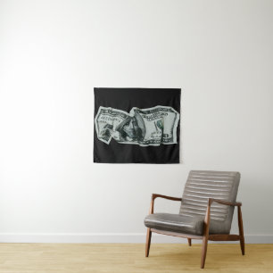 Tapete De Parede Design Moderno de Nota de $100 Amassada