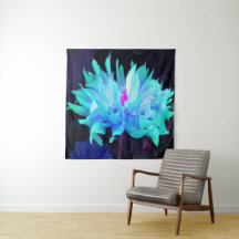 Deslumbrante Cactus Dahlia Azul Água e Verde