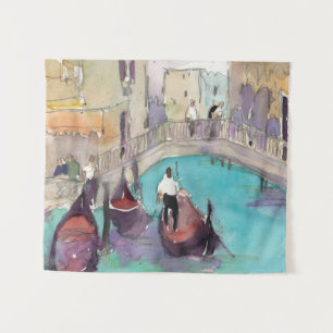 Tapete De Parede Destinos   Watercolor Venice Gondola Ride