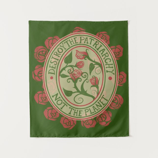 Tapete De Parede Destrua o patriarcado e não o planeta Feminista (Frente)