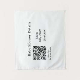 TAPETE DE PAREDE DETALHES DO CHÁ DE BEBÊ QR CÓDIGO DE LEITURA MINIM