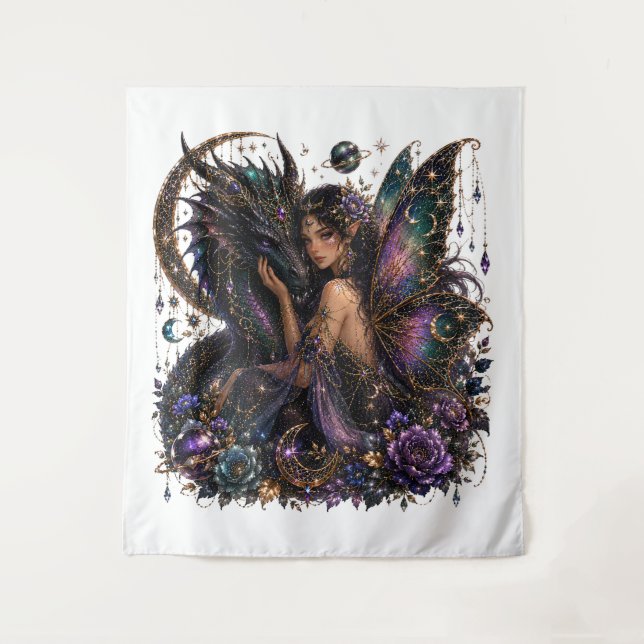 Tapete De Parede Deusa Dragão Roxo Encantada (Frente)