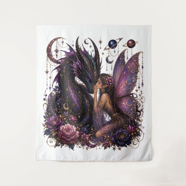 Tapete De Parede Deusa Dragão Roxo Encantada (Frente)