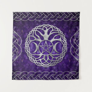 Tapete De Parede Deusa tripla com pentagrama e árvore da vida