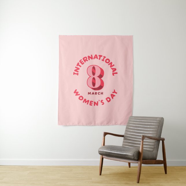 Tapete De Parede Dia Internacional da Mulher Rosa, 8 de março (In Situ)