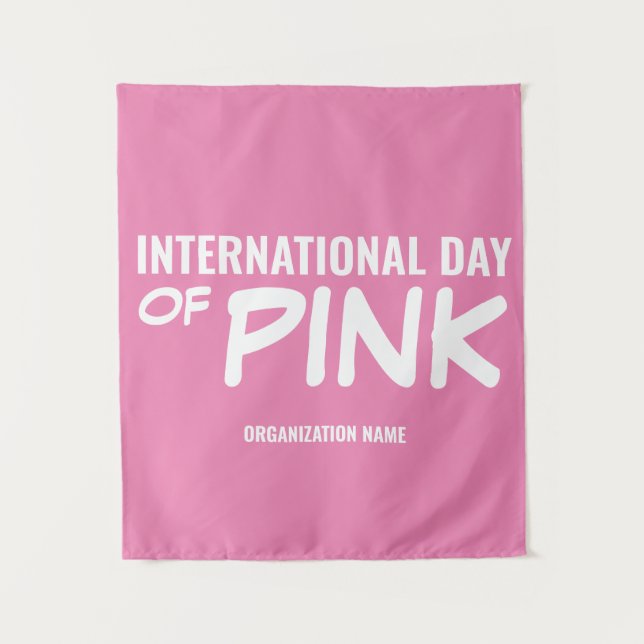 Tapete De Parede Dia Internacional do Rosa Personalizável (Frente)