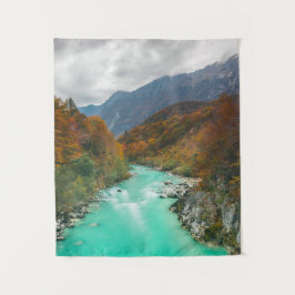 Tapete De Parede Dia nublado do outono de Soča, Eslovênia