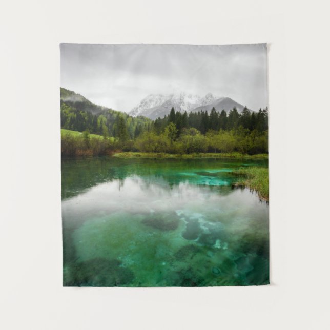 Tapete De Parede Dia nublado e atordoante em Zelencios primaveras,  (Frente)