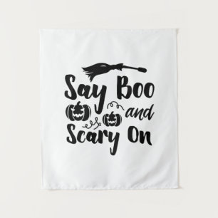 Tapete De Parede Diga Boo de Halloween e Assustador no Aniversário