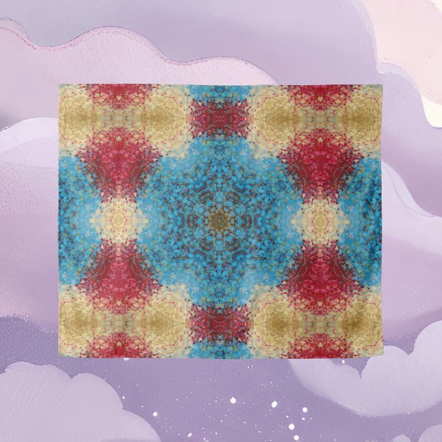 Tapete De Parede Digital Mandala Blue Red e Yellow (Criador carregado)