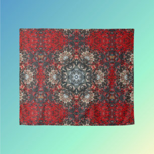Tapete De Parede Digital Mandala Vermelho e Branco