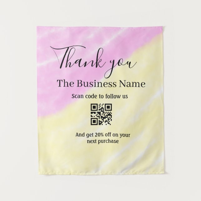 Tapete De Parede Digitalize o QR para nos seguir código de desconto (Frente)