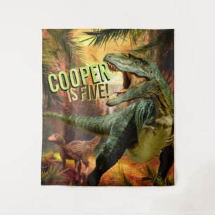 Tapete De Parede Dinosaur Boys Aniversário TRex Fundo Personaliza