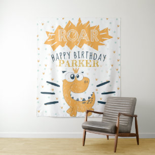 Tapete De Parede Dinossauro Rugido Aniversário Personalizado