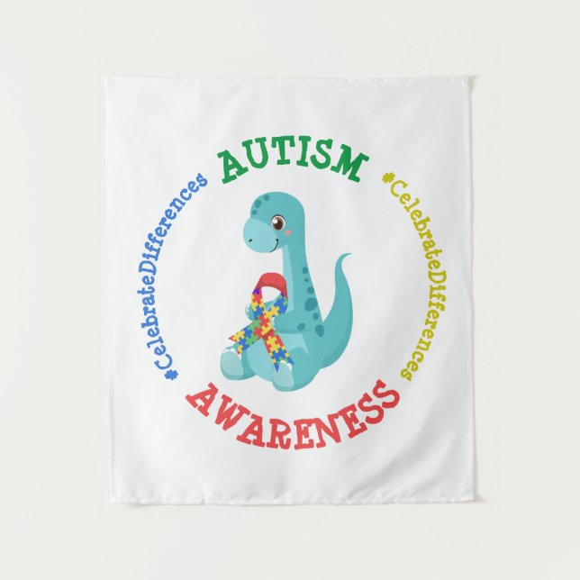 Tapete De Parede Dinossauros da Consciência Autismo (Frente)