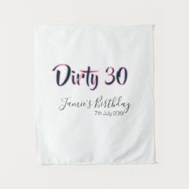 Tapete De Parede Dirty 30 happy birthday name date pink gray callig
