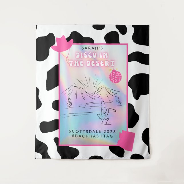 Tapete De Parede "Disco no Deserto" Fundo de Cena da Festa de Despe (Frente)