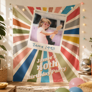 Tapete De Parede Diversão Retro Personalizada Aniversário de 40 ano
