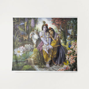 Tapete De Parede Divino Casal All-Attrative Krishna & Radha