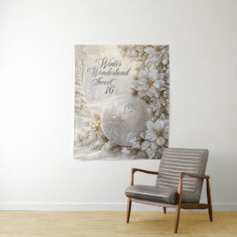 Tapete De Parede Doce Natal de Inverno com Brilho de Prata Ornament