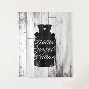 Tapete De Parede Doce rústico de madeira branco da casa do jarro de