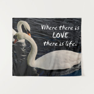 Tapete De Parede Dois cisnes no lago