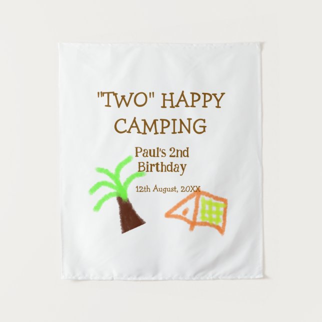 Tapete De Parede Dois felizes acampamento 2º aniversário árvore aca (Frente)
