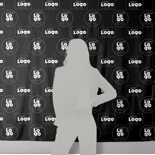 Tapete De Parede Dois Logo Preto Step + Repeat Fundo para Cabine de (Criador carregado)