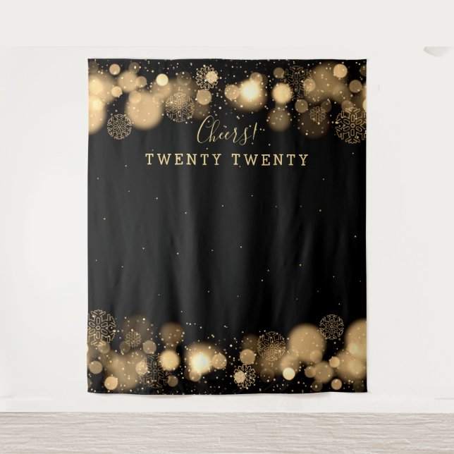 Tapete De Parede Dourada Marcha das Maravilhas de inverno (Frente)