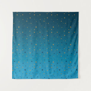 Tapete De Parede Douradas estrelas em azul.