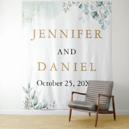 Tapete De Parede Dourado Eucalyptus Greenery Booth Backdrop