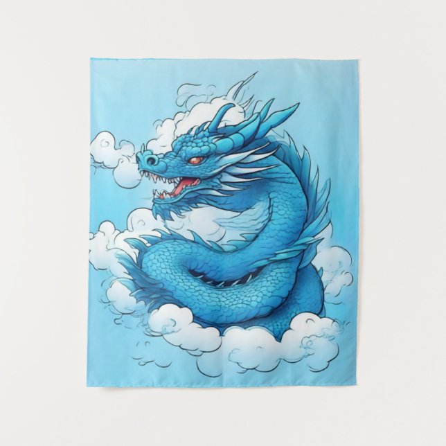 Tapete De Parede Dragão chinês nas nuvens (Frente)