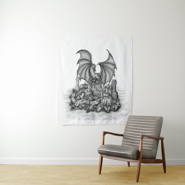 Tapete De Parede Dragão com Zombie (In Situ)
