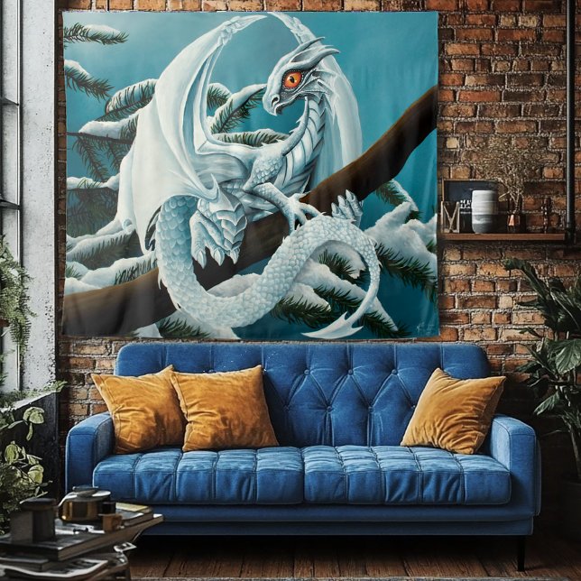 Tapete De Parede Dragão de inverno branco bebê (Criador carregado)