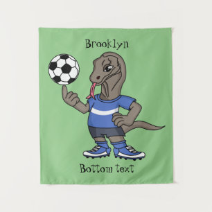 Tapete De Parede Dragão Komodo engraçado bonito jogando cartoon de 