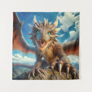 Tapete De Parede Dragão-Montanha