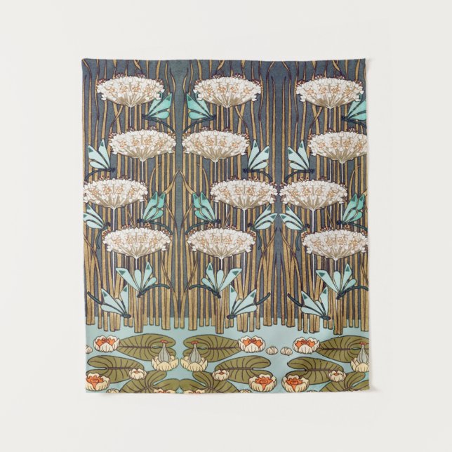 Tapete De Parede Dragões Água Lírios Marsh Art Nouveau (Frente)