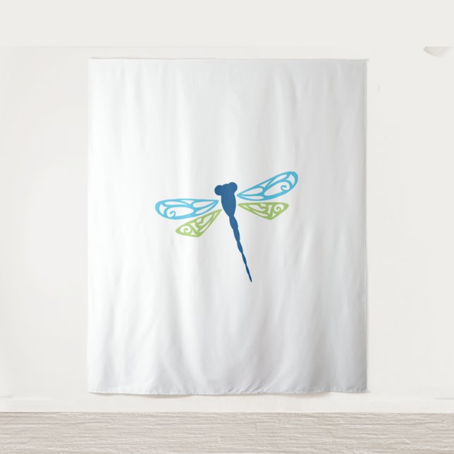 Tapete De Parede Dragonfly Azul & Verde (Frente)