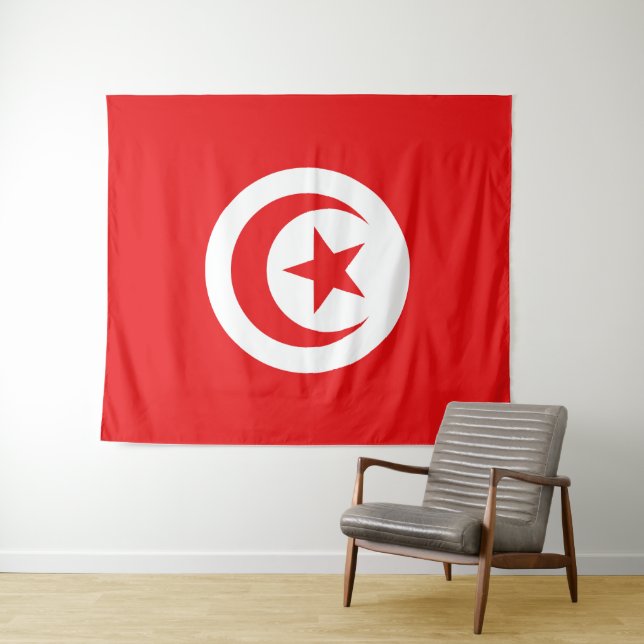 Tapete De Parede Drapeau Tunisie (In Situ (Horizontal))