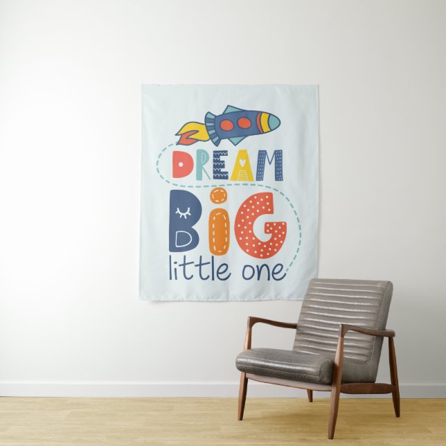 Tapete De Parede Dream Big Little One Rocket (In Situ)