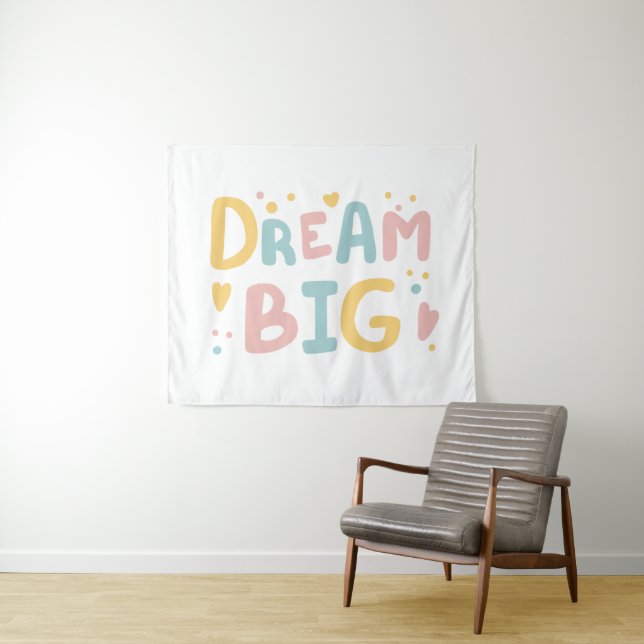 Tapete De Parede Dream Big Pastel Hearts (In Situ (Horizontal))