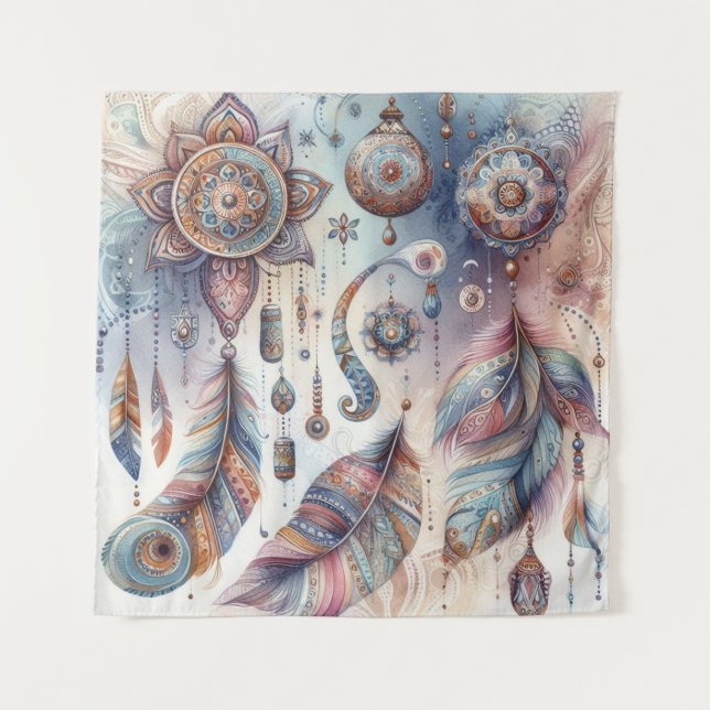 Tapete De Parede Dreamcatcher num tema boêmico (Frente)