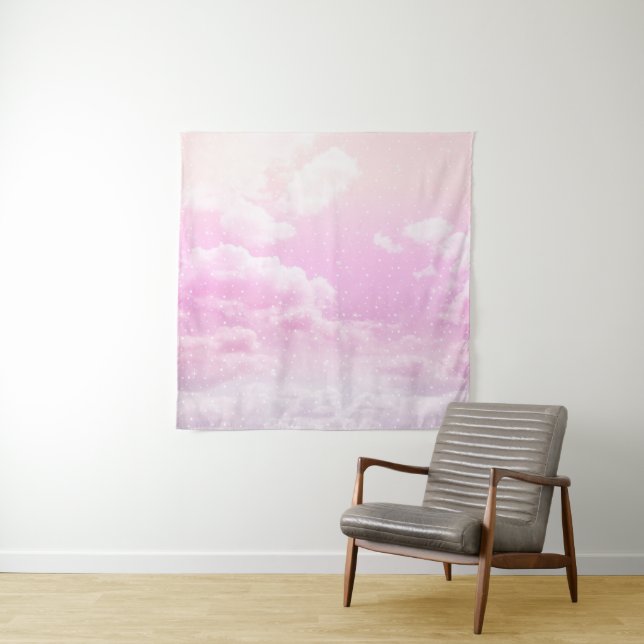 Tapete De Parede Dreamy Clouds Blush Nebula Bliss 1 (In Situ)