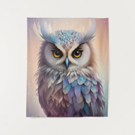 Tapete De Parede Dreamy Fantasy Owl Soft Pastel Colors