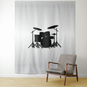 Tapete De Parede Drum Set Music Design