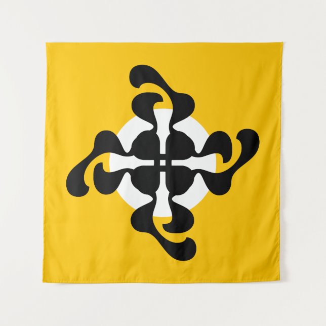 Tapete De Parede Dubble dramático Q espelhado Amarelo moderno (Frente)