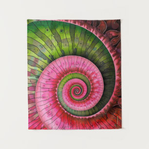 Tapete De Parede Dubman Designs: Fibonacci Rosa e Verde Brilhante 