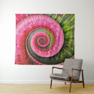 Tapete De Parede Dubman Designs: Neon Rosa e Verde Fibonacci