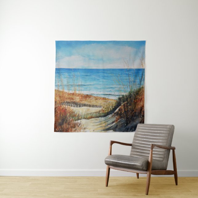 Tapete De Parede Dunas de areia de praia e pintura oceânica | Tapeç (In Situ)